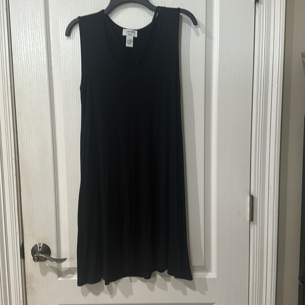 Carmen Marc Valvo Sz S black sleeveless dress